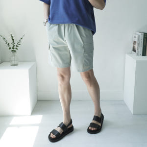 3XL까지 남자 아이스 냉감 링클프리 워셔블 밴딩 카고 반바지 빅사이즈 착용 후기 | 사이즈/핏 총정리 - 상품 이미지 4