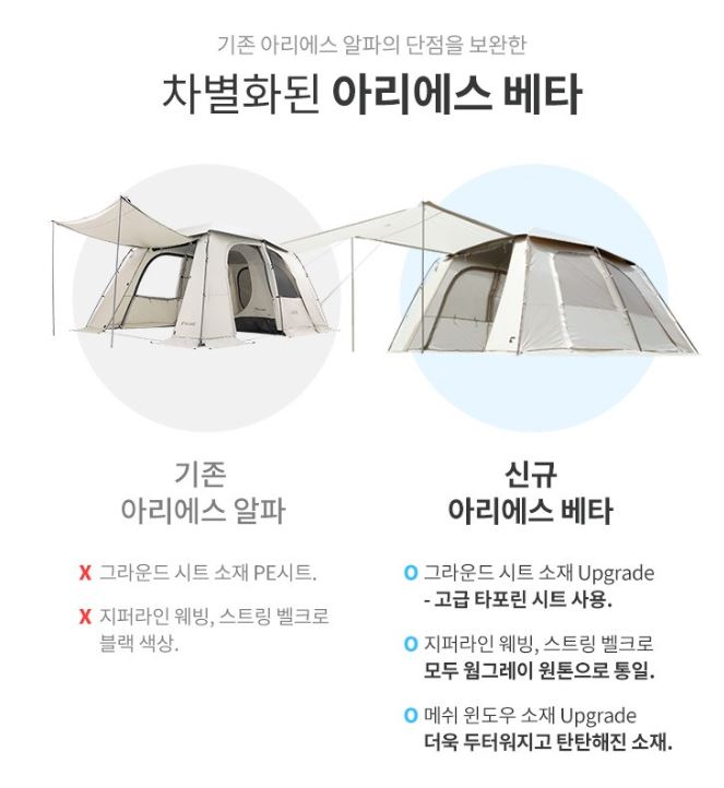 폴라리스 아리에스 베타 텐트 웜그레이 터널형 리빙쉘 거실형