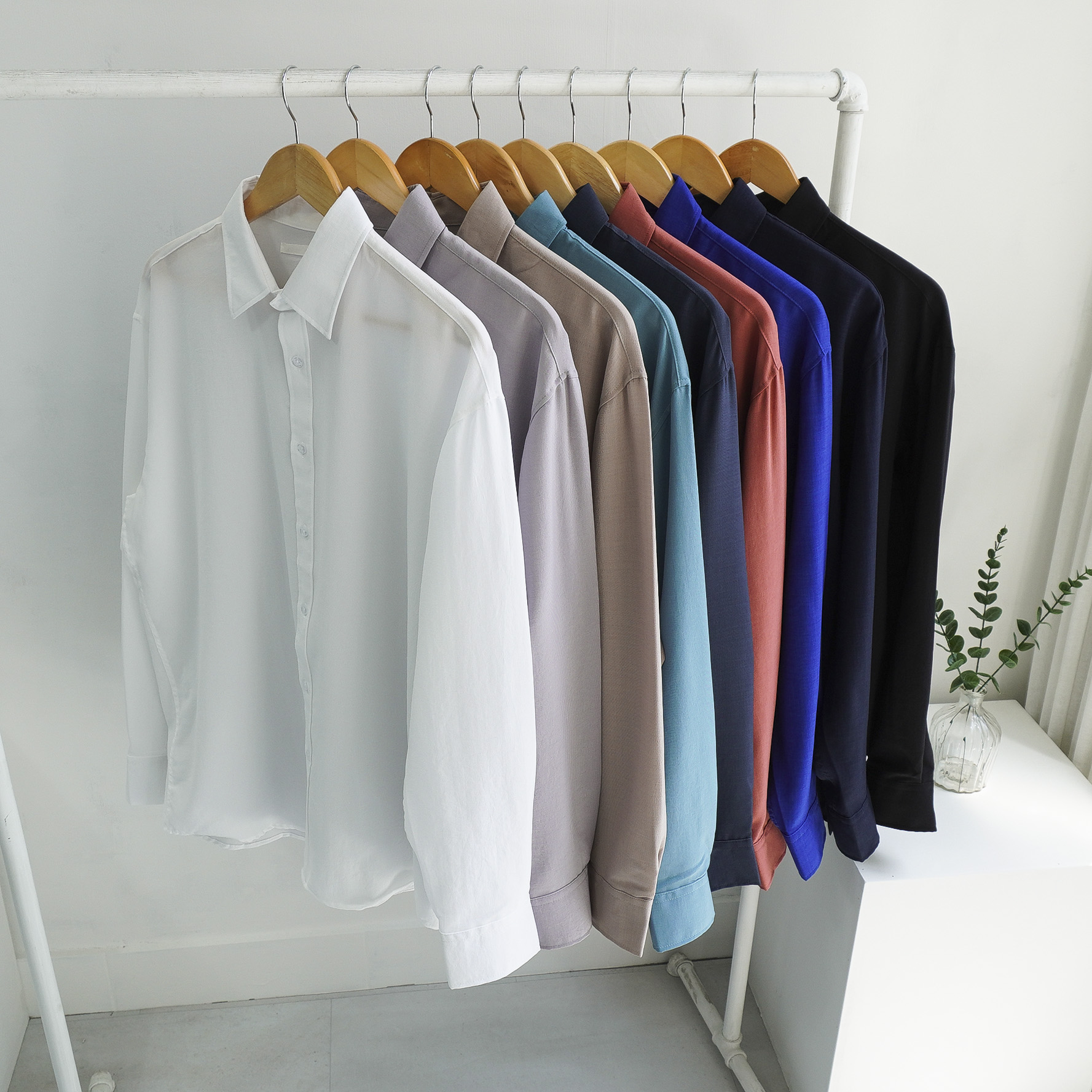 남자 로맨틱 빅사이즈 오버핏 폴리 린넨 긴팔 셔츠 11color 이미지 4