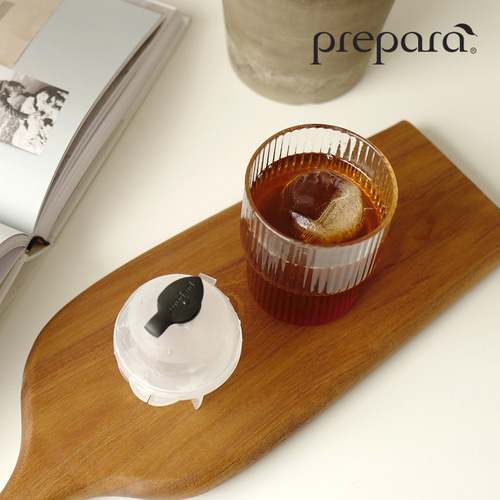 프리파라 원형 얼음 틀 트레이 하이볼 위스키 아이스볼 메이커 동그란 왕 얼음 2개 세트