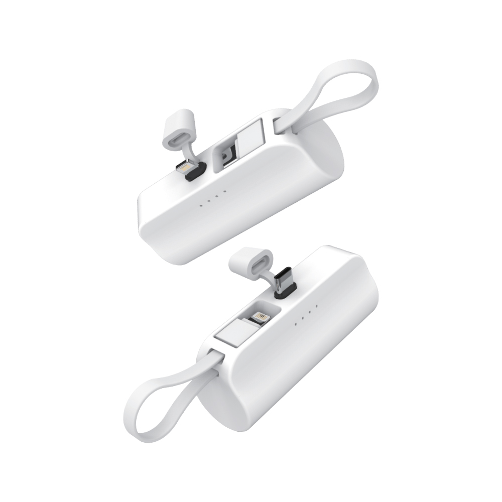듀얼 일체형 보조배터리 미니 5000mAh 아이폰8핀 군인 C타입 갤럭시 z플립 2IN1 - 상세 이미지 4
