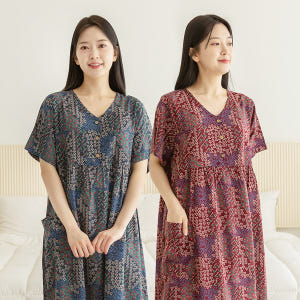 여성 잠옷 여자 파자마 반팔 원피스 홈웨어 23S743-1 해서웨이 착용 후기 | 사이즈/핏 총정리 - 상품 이미지 1