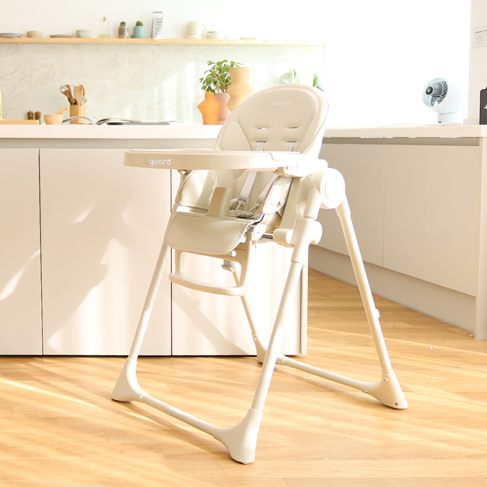 아가드 아이슬라이드 유아 하이체어 베이지 국민 아기 식탁의자 이유식