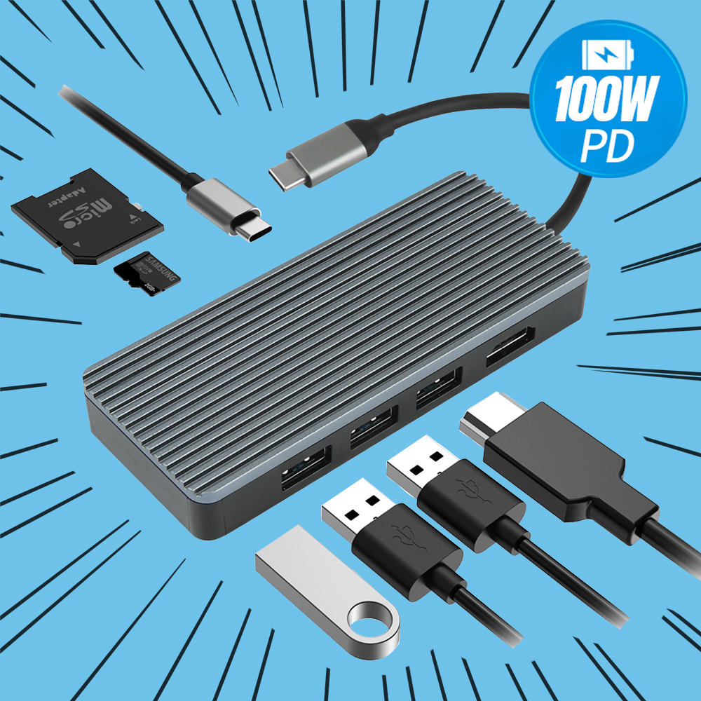 [7포트] C타입 멀티 허브 포트 맥북 USB HDMI 노트북