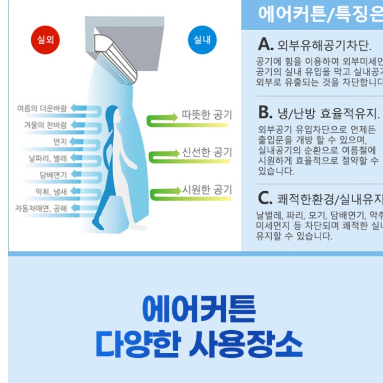 업소용 에어커튼 100cm 출입문 식당용 매장용 자동문에어커튼 - 상세 이미지 2