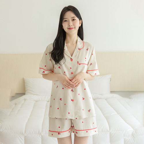 여성 잠옷 남자 여자 파자마 반팔 커플잠옷 신혼부부 연인 807_707 베어베리 이미지 4
