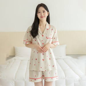 여성 잠옷 남자 여자 파자마 반팔 커플잠옷 신혼부부 연인 807_707 ... 착용 후기 | 사이즈/핏 총정리 - 상품 이미지 4