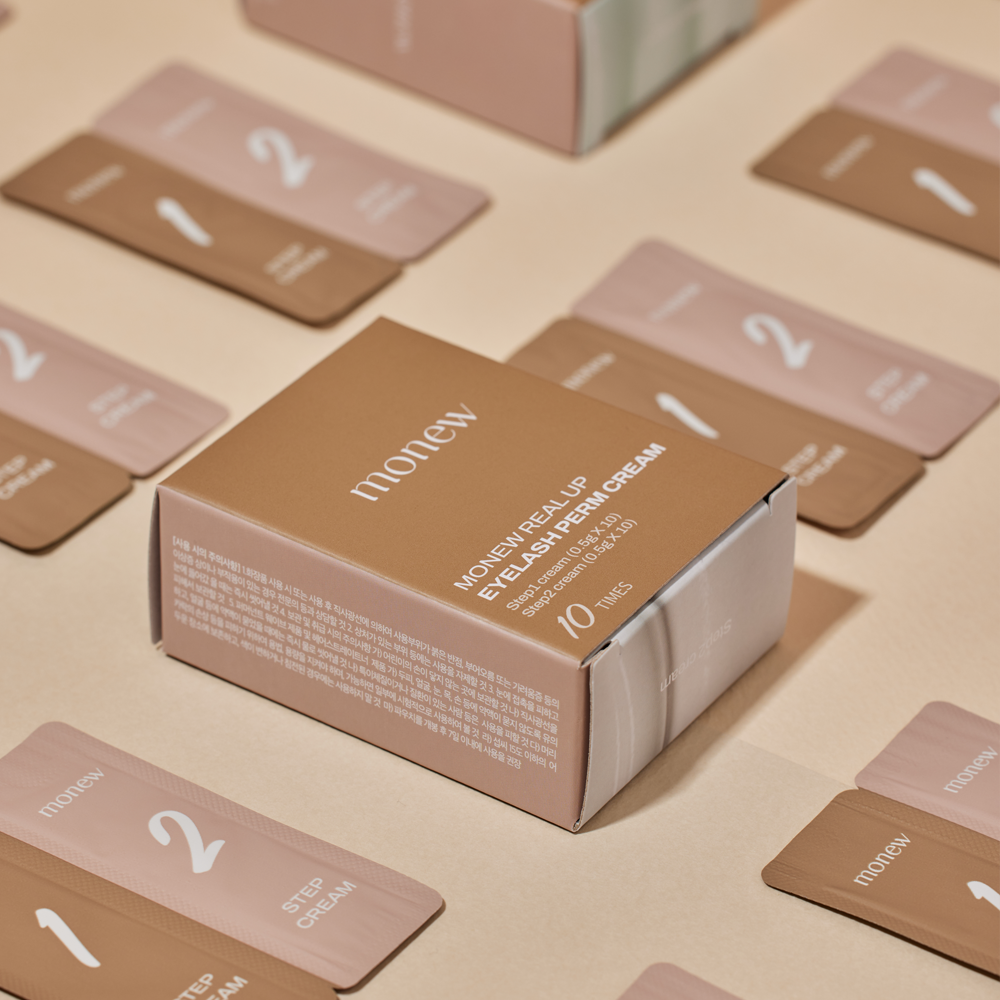 모뉴 리얼업 속눈썹 펌크림 10회분(스텝1, 2 크림 각 0.5g)