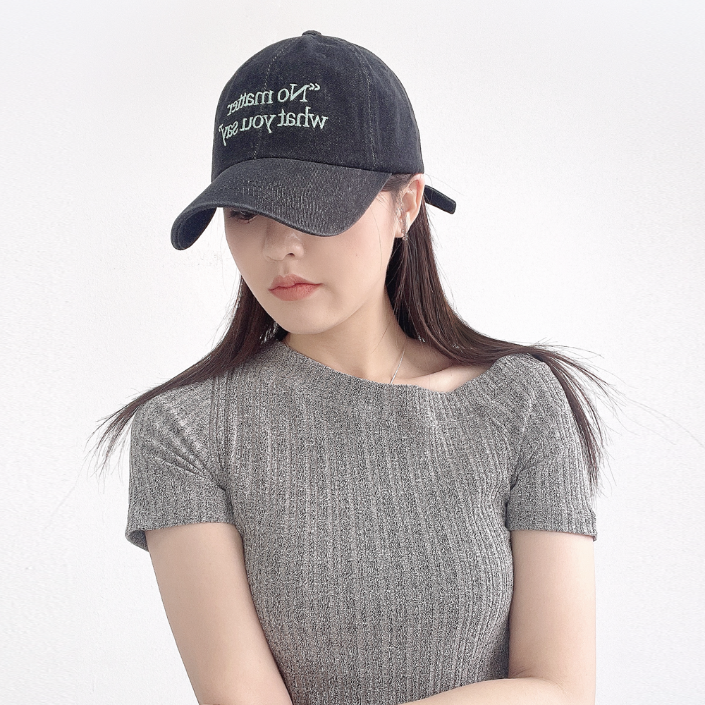 no matter 워시드 데님 남자 여자 볼캡 모자 - 상세 이미지 2