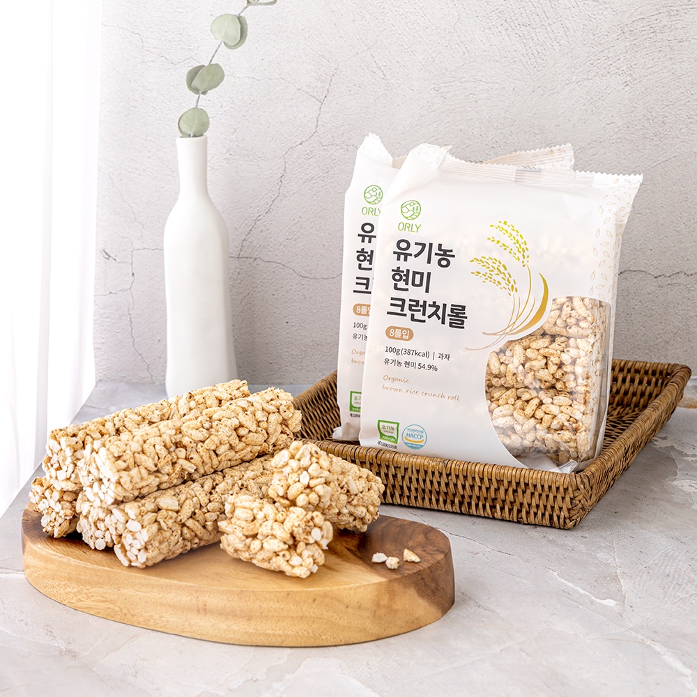 올리 유기농 현미 크런치롤 100g 16봉 쌀 과자 - 상품 이미지