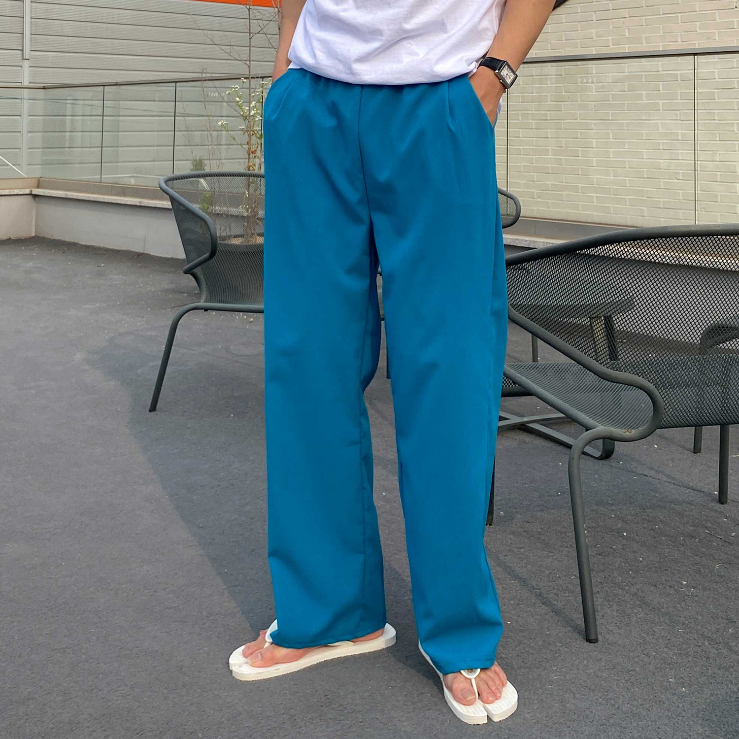 1+1 남자린넨바지 남자와이드팬츠 통큰바지 - 상세 이미지 4