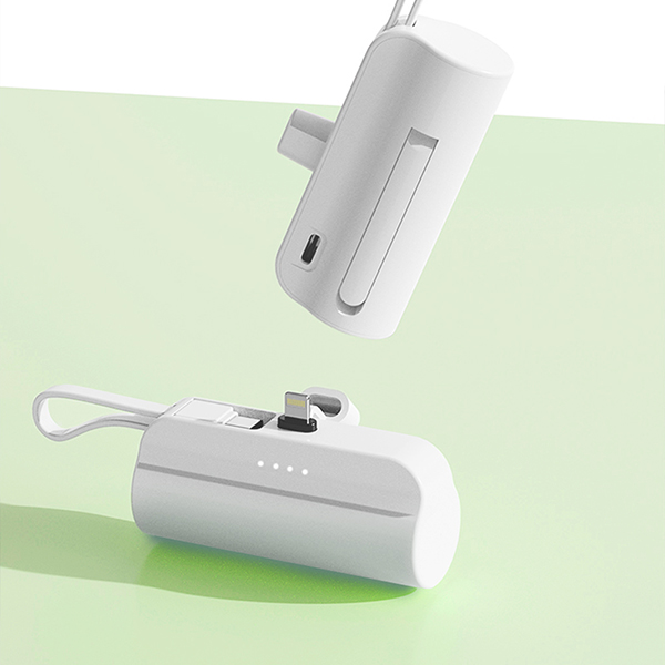 듀얼 일체형 보조배터리 미니 5000mAh 아이폰8핀 군인 C타입 갤럭시 z플립 2IN1