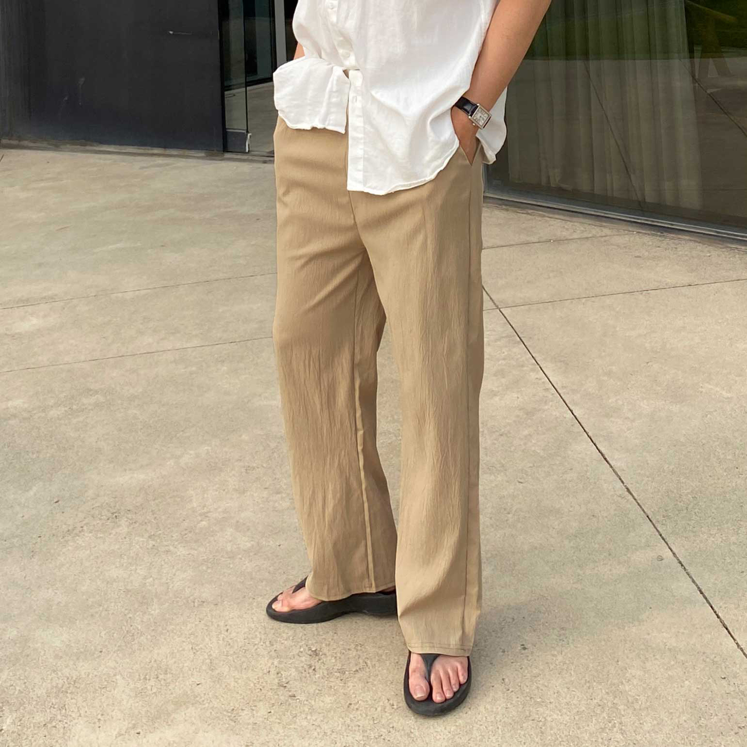 남자린넨바지 남자와이드팬츠 통큰바지 - 상세 이미지 5