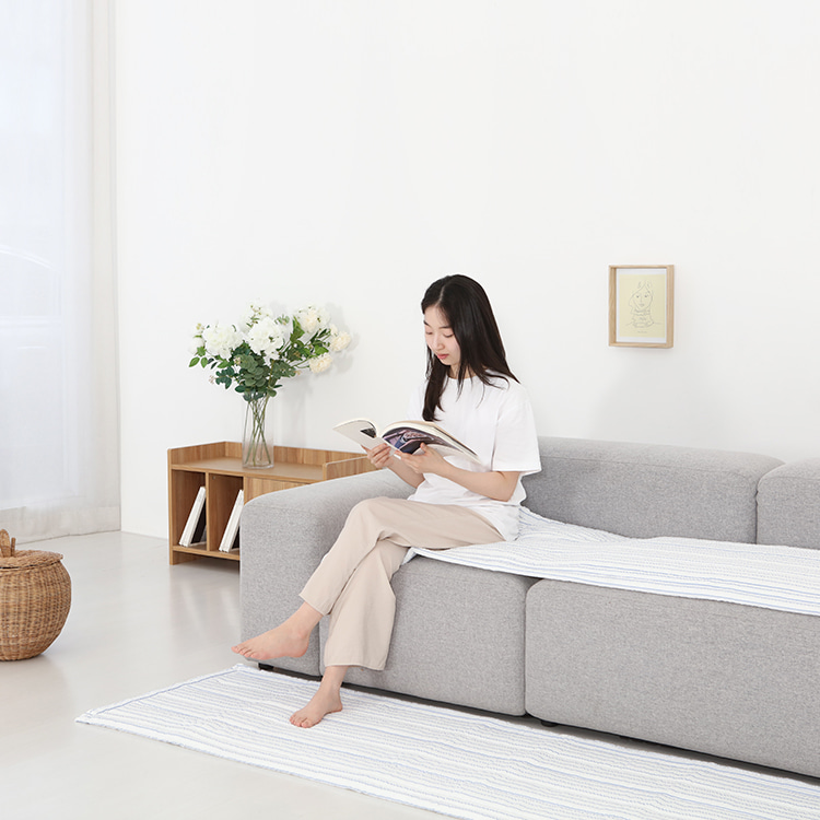 쿠르쿨 시원한 시어서커 여름 냉감 소파패드 쿨매트 3인용