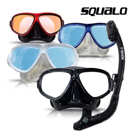 스쿠알로 드라이탑 미러스노클세트 고글케이스 수납주머니 포함 포토후기이벤트 안티포그액 증정