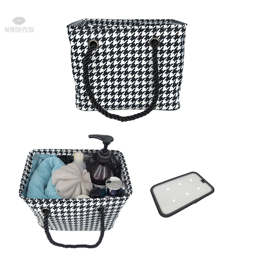 뷰레이터닷컴 트위드 물빠지는 목욕가방 스파백 목욕탕 사우나 가방 받침대포함