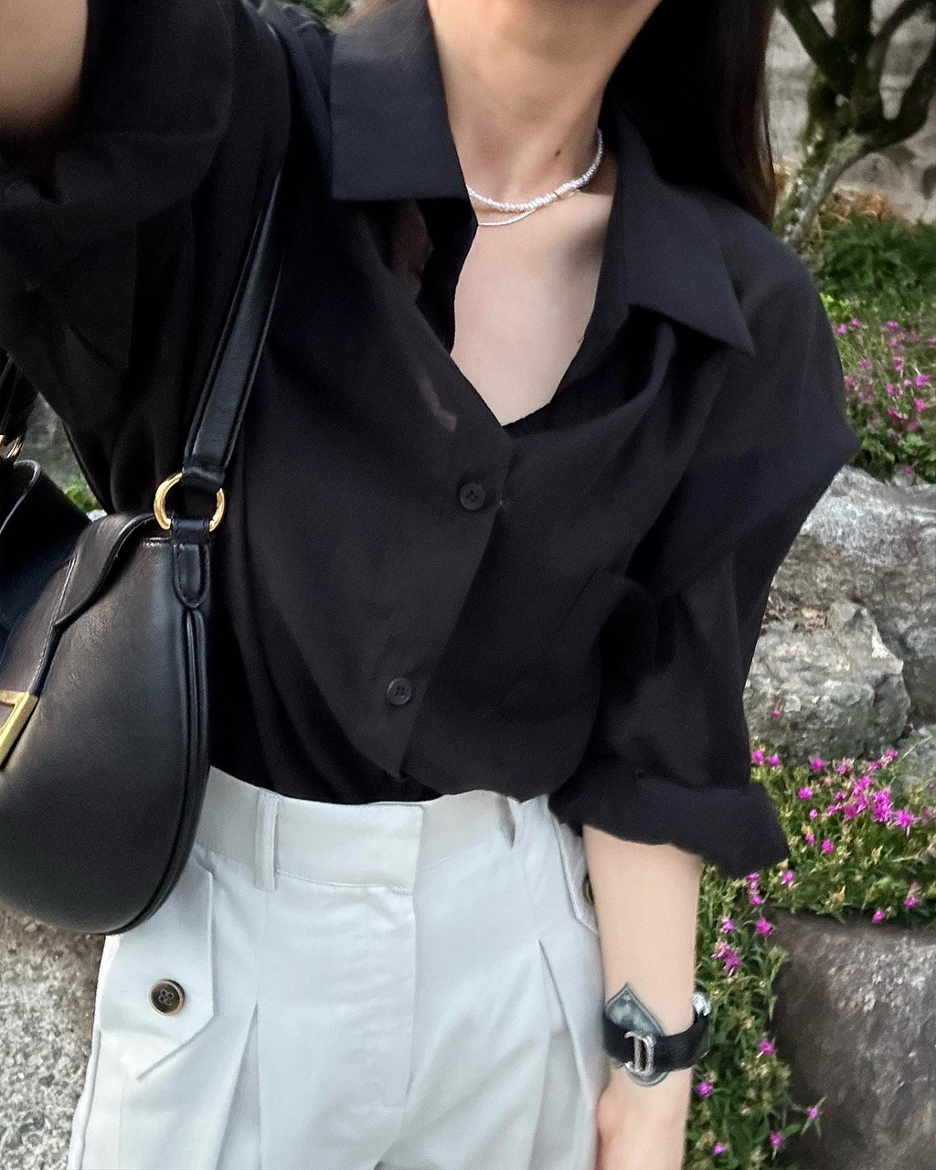 비크 여성 여름 썸머 오버핏 루즈핏 빅사이즈 시스루 남방 셔츠 이미지 3