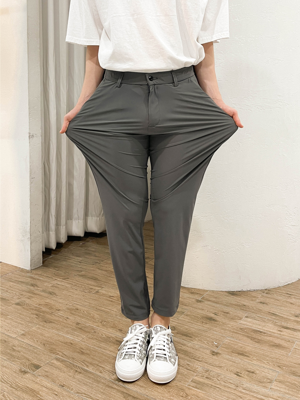 쿨슬랙스 냉장고슬랙스 아이스 슬랙스 봄 여름 밴딩 스판 정장바지 남자 치노팬츠 - 상세 이미지 3