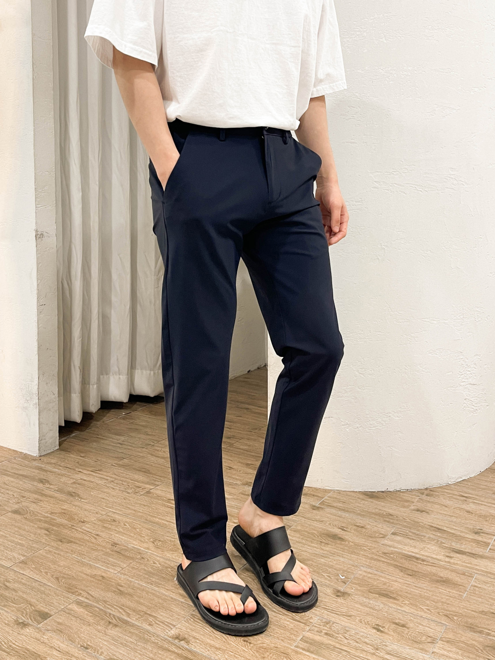 쿨슬랙스 냉장고슬랙스 아이스 슬랙스 봄 여름 밴딩 스판 정장바지 남자 치노팬츠 - 상세 이미지 5