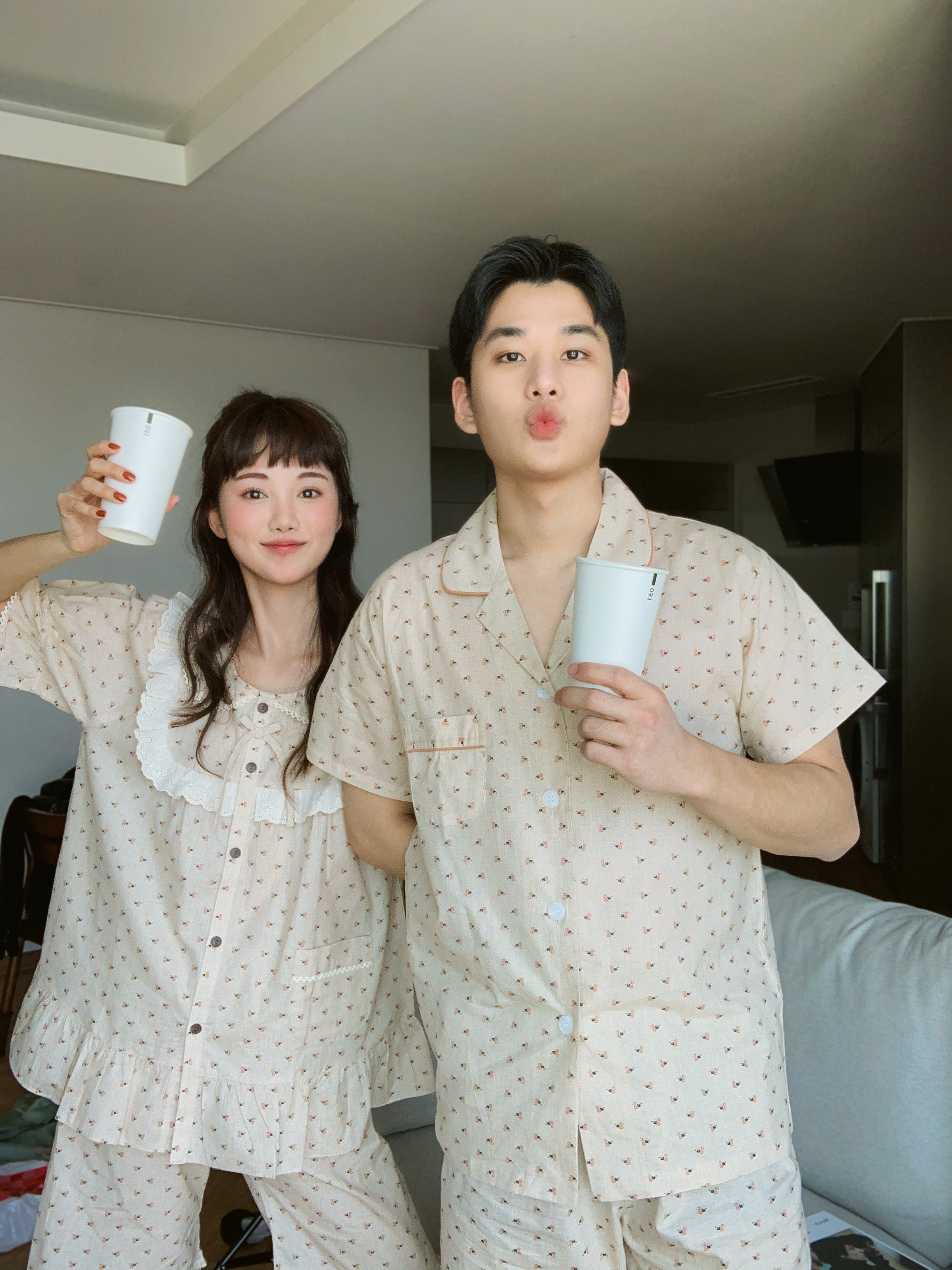 포그니포 신혼부부 여름 커플 잠옷 선물 이미지 2