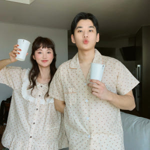포그니포 신혼부부 여름 커플 잠옷 선물 착용 후기 | 사이즈/핏 총정리 - 상품 이미지 2