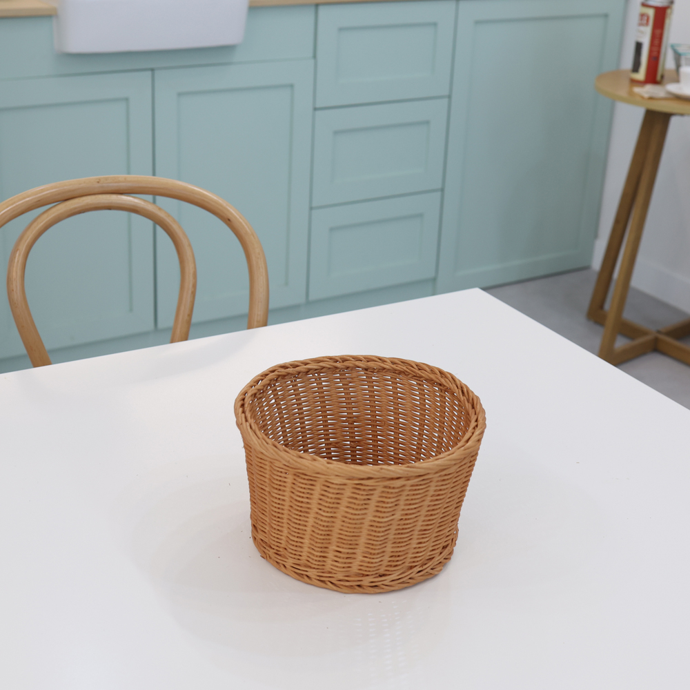 내추럴 라탄 깊은 원형바구니 라틴정리바스켓 - 상세 이미지 4