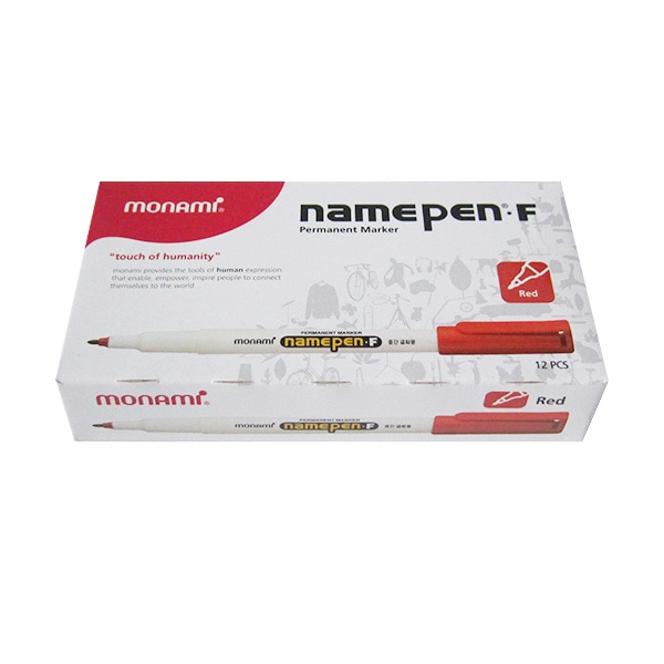 모나미 중간 글씨용 네임펜 적색 1타 - 상품 이미지