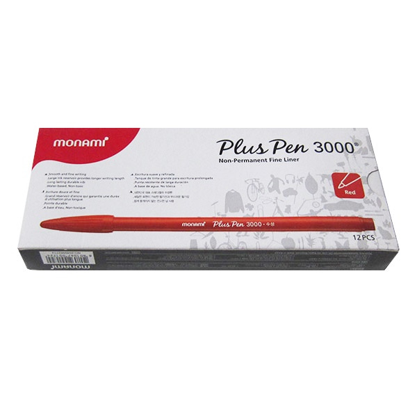 모나미 프러스펜 적색 1타 - 상품 이미지