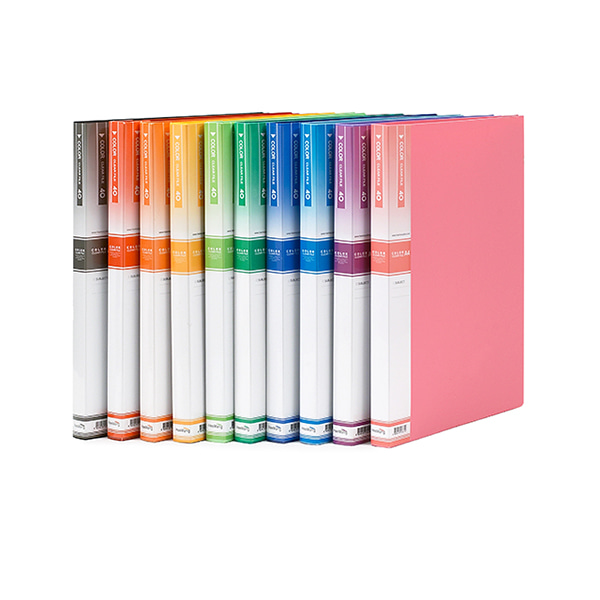 A4 클리어 화일 40P 노랑색 A4 칼라 화일 - 상품 이미지