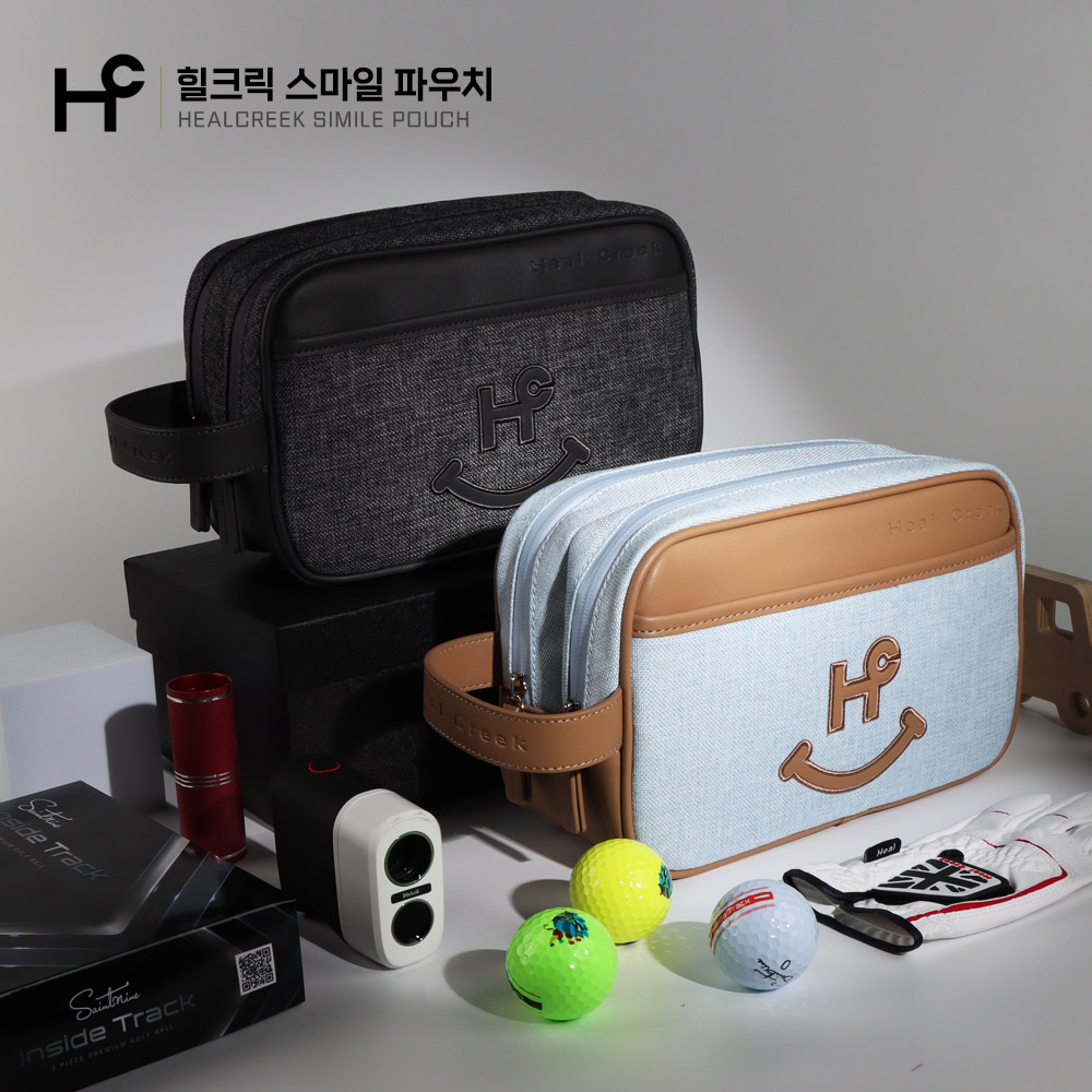 힐크릭 스마일 투지퍼 2단 골프 파우치 HCPO-O07-TLC - 상세 이미지 3