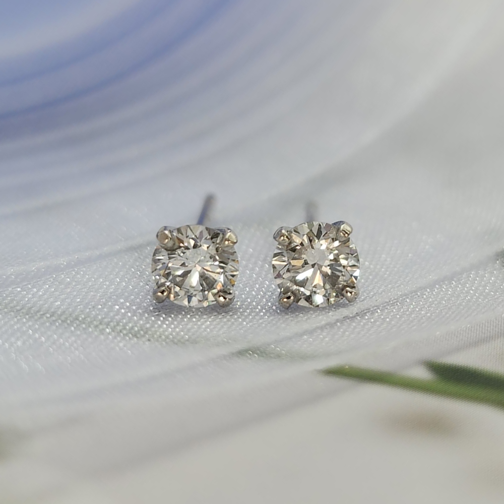 랩그로운 다이아몬드 크라운 4발세팅 3부5부 다이아귀걸이