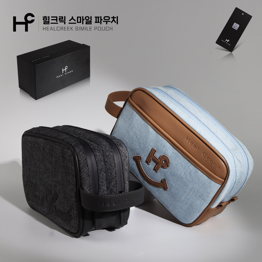 힐크릭 스마일 투지퍼 2단 골프 파우치 HCPO-O07-TLC - 상세 이미지 2