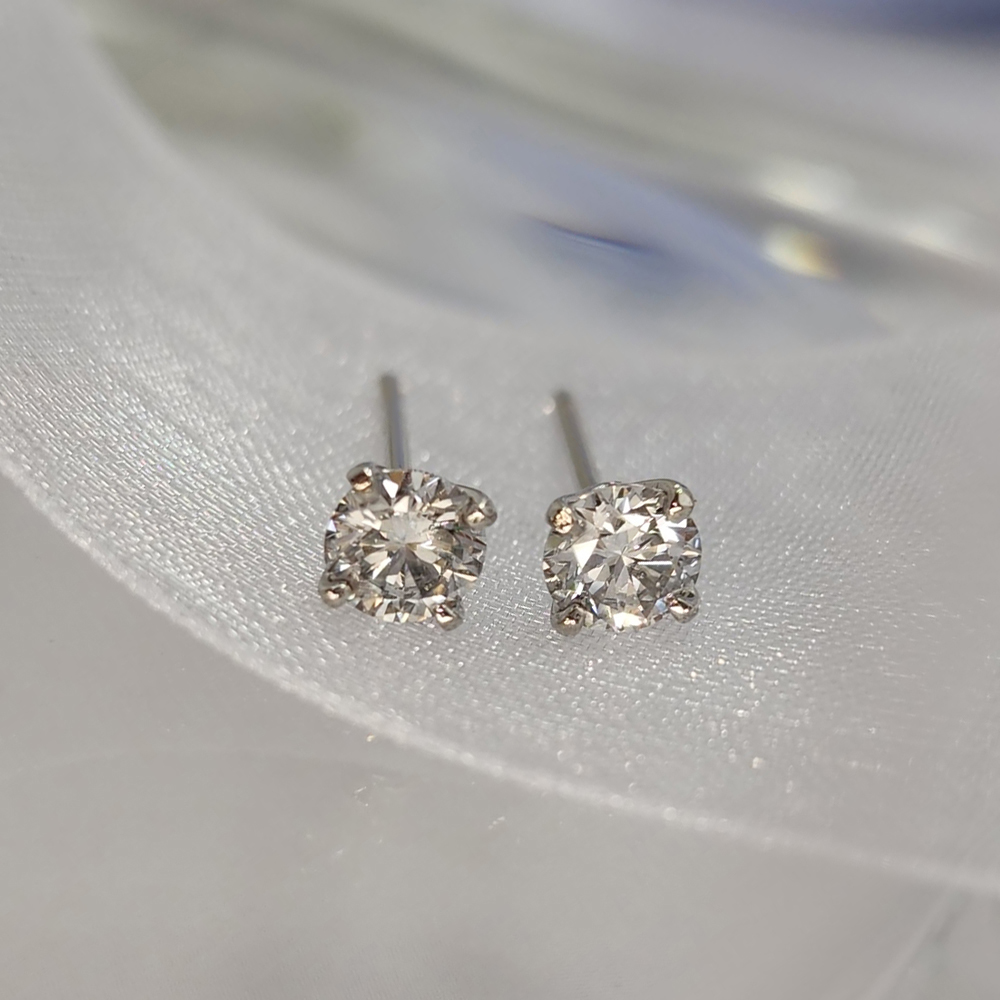 랩그로운 다이아몬드 크라운 4발세팅 3부5부 다이아귀걸이