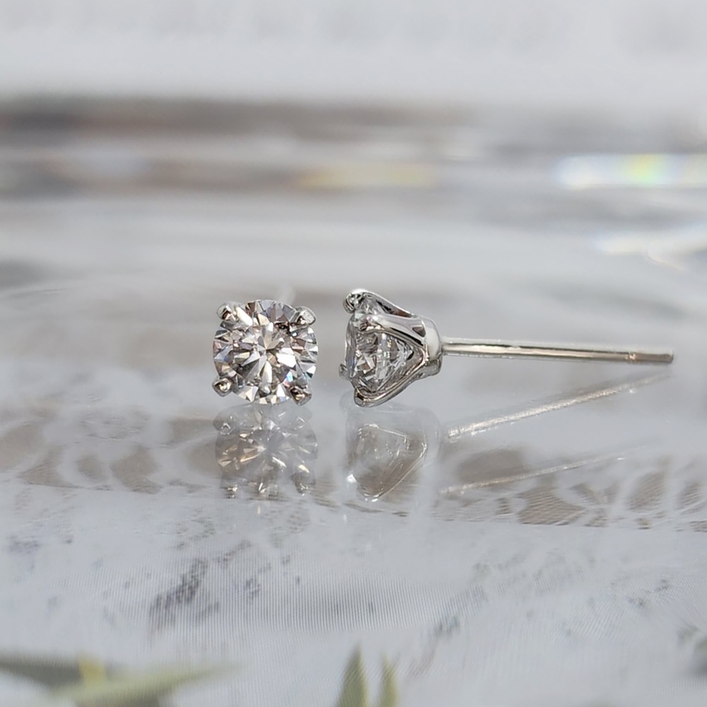 랩그로운 다이아몬드 크라운 4발세팅 3부5부 다이아귀걸이