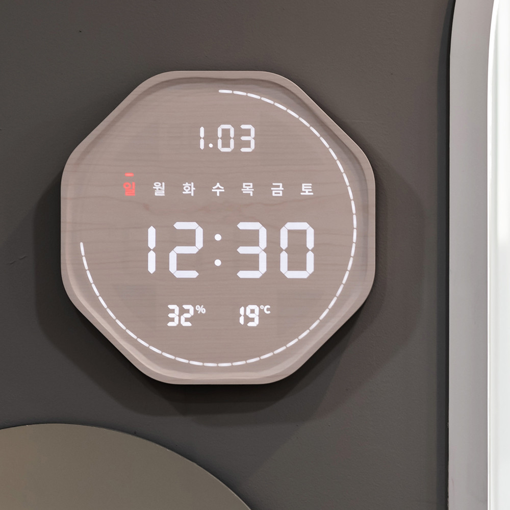 플라이토 와이파이 인테리어 LED 벽걸이시계 거실 디지털 전자 벽시계 집들이 이사 선물