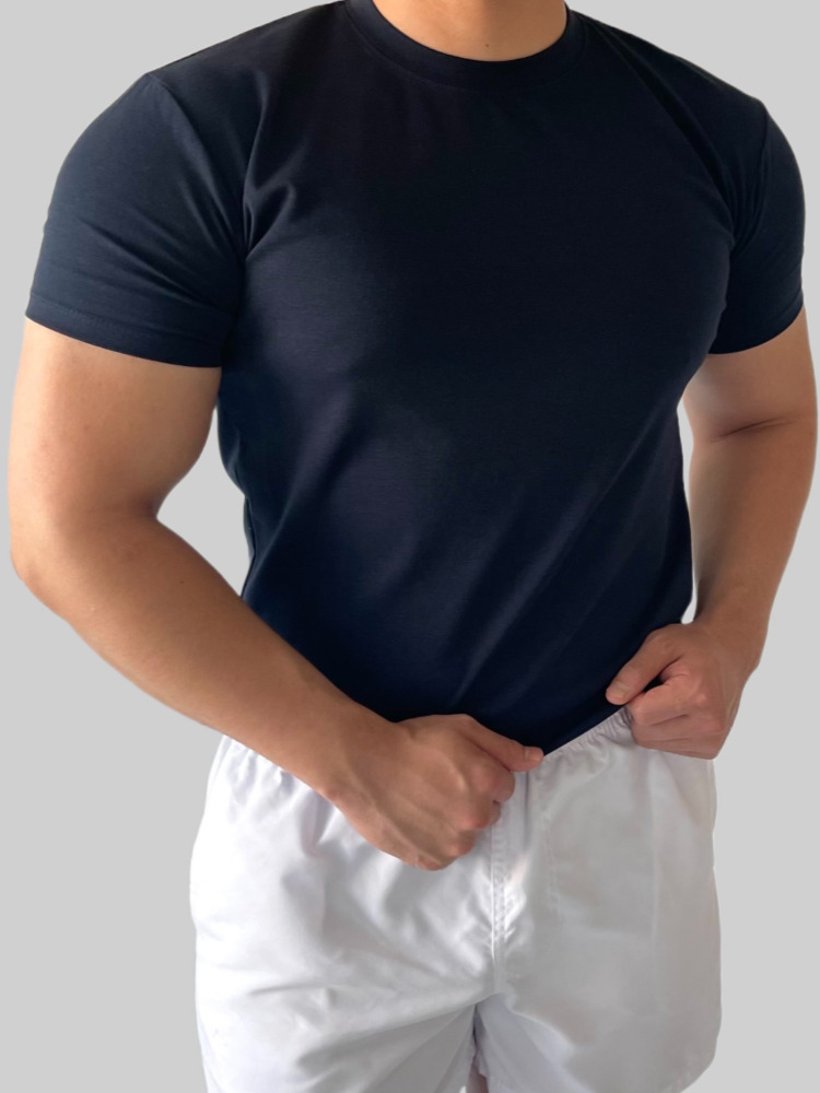 1+1 머슬핏반팔 어깨넓어보이는반팔 목안늘어나는티 - 상세 이미지 5