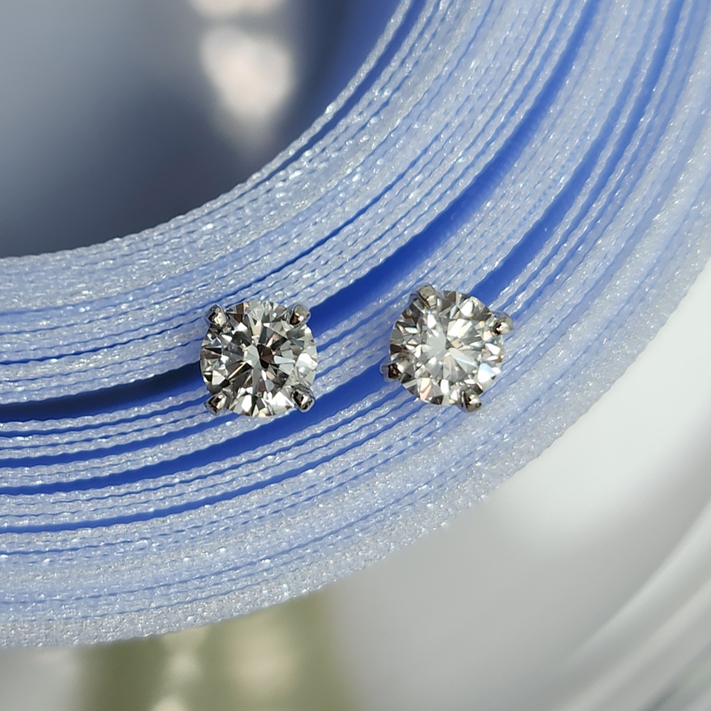 랩그로운 다이아몬드 크라운 4발세팅 3부5부 다이아귀걸이