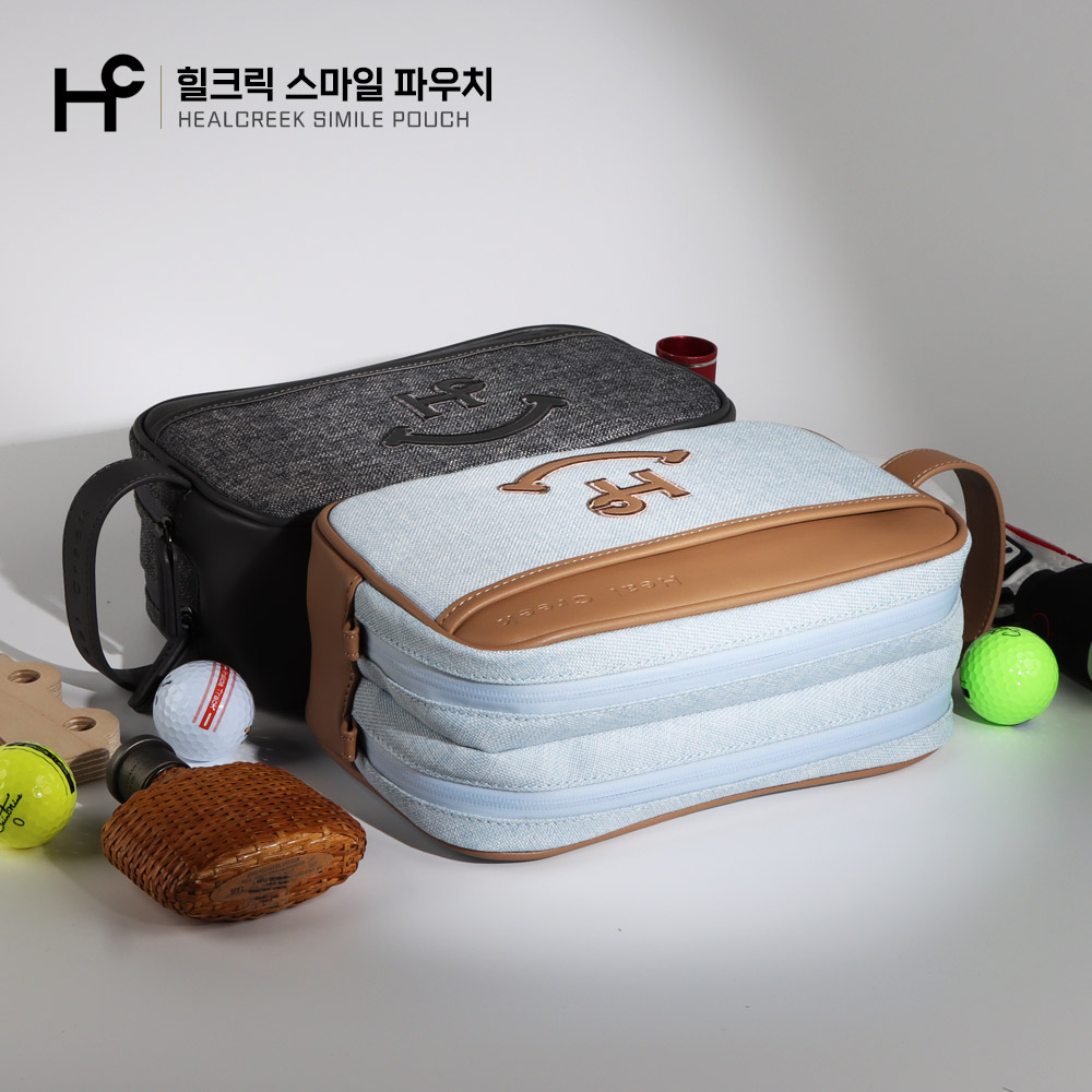 힐크릭 스마일 투지퍼 2단 골프 파우치 HCPO-O07-TLC - 상세 이미지 4