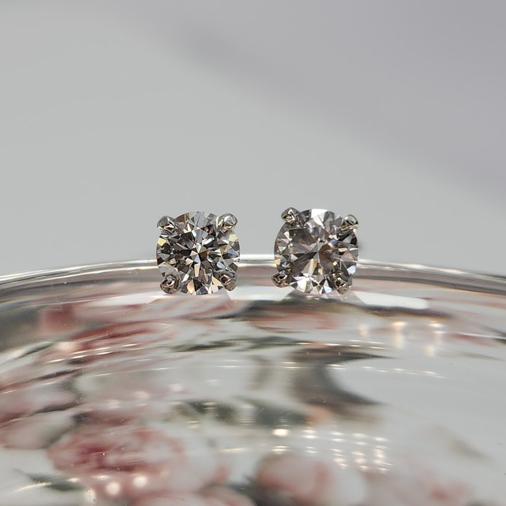 랩그로운 다이아몬드 크라운 4발세팅 3부5부 다이아귀걸이