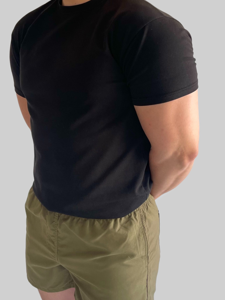 1+1 머슬핏반팔 어깨넓어보이는반팔 목안늘어나는티 - 상세 이미지 3