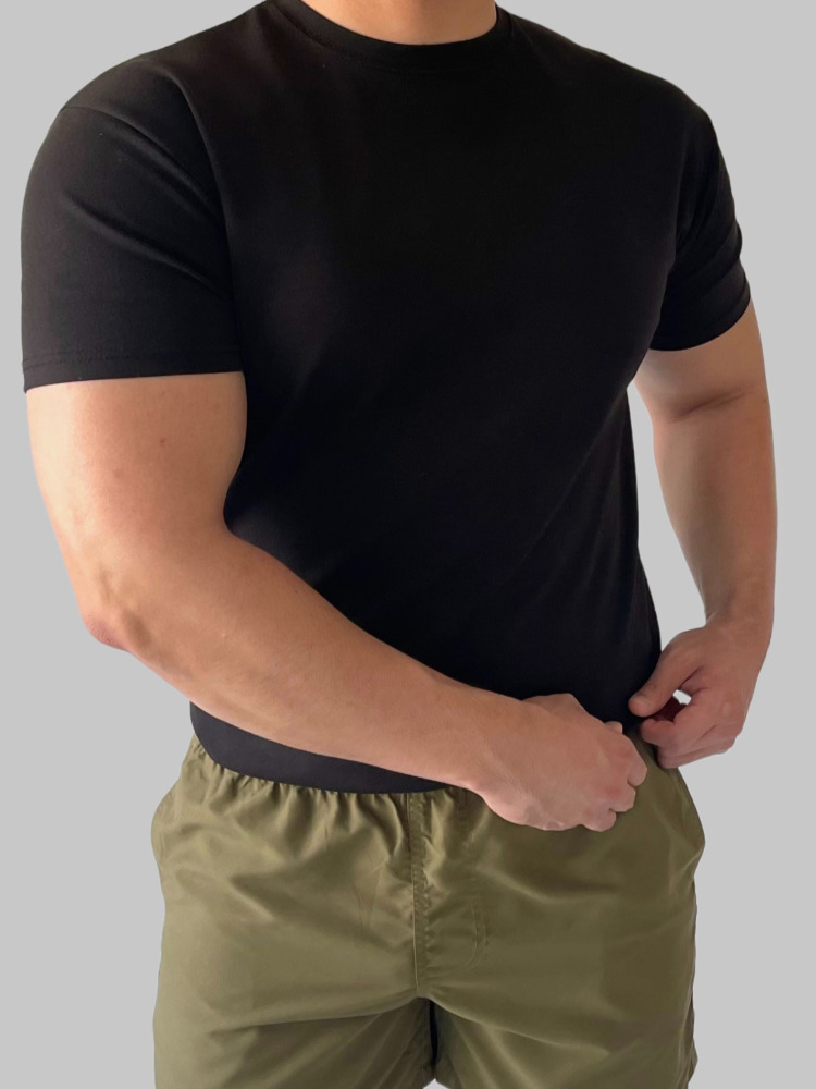 1+1 머슬핏반팔 어깨넓어보이는반팔 목안늘어나는티 - 상세 이미지 2