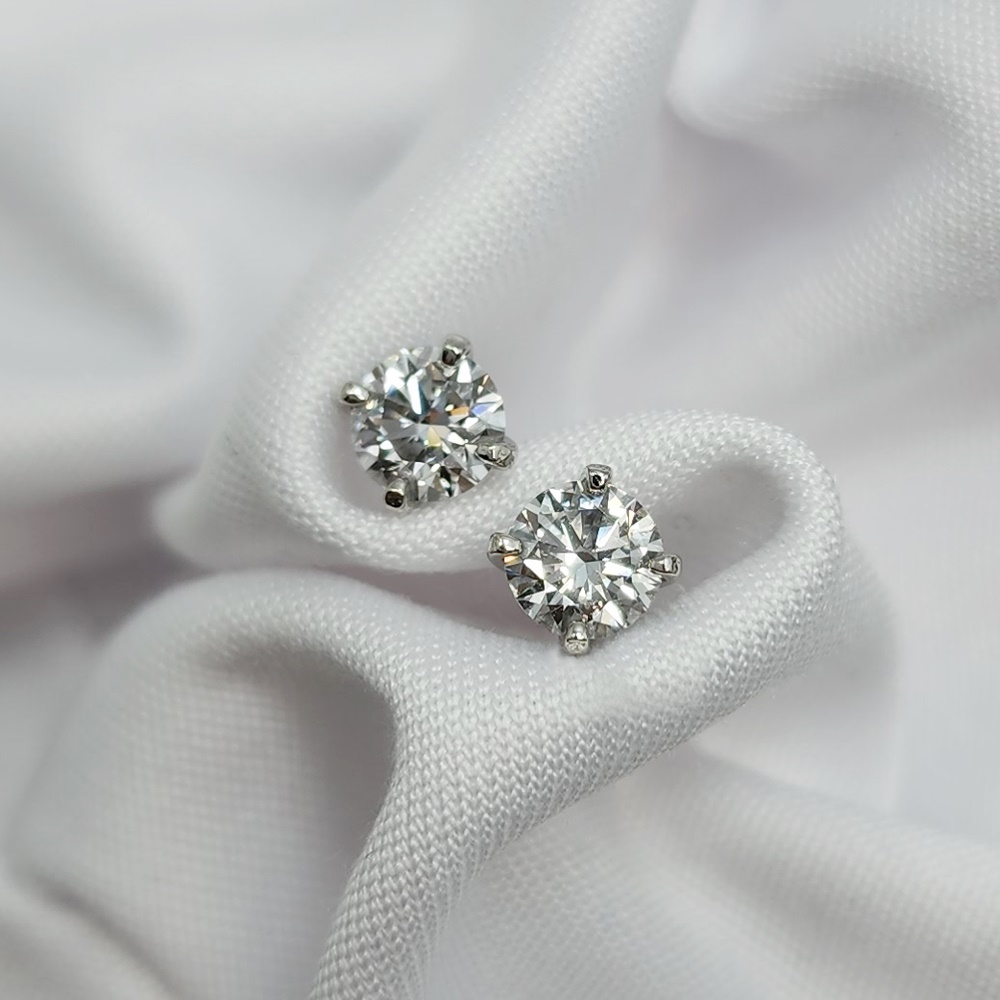 랩그로운 다이아몬드 크라운 4발세팅 3부5부 다이아귀걸이