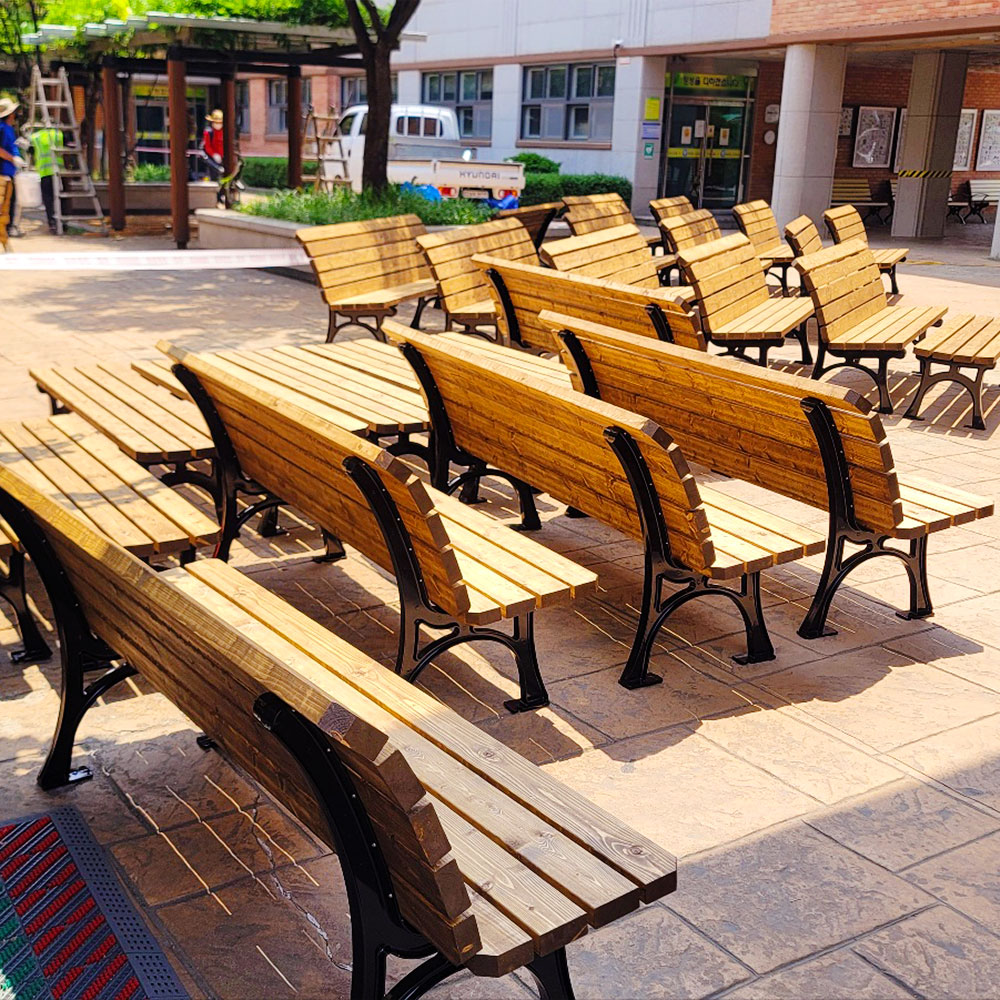 야외벤치 의자 테라스 정원 철제 야외용 카페 공원 평벤치 힐링1200