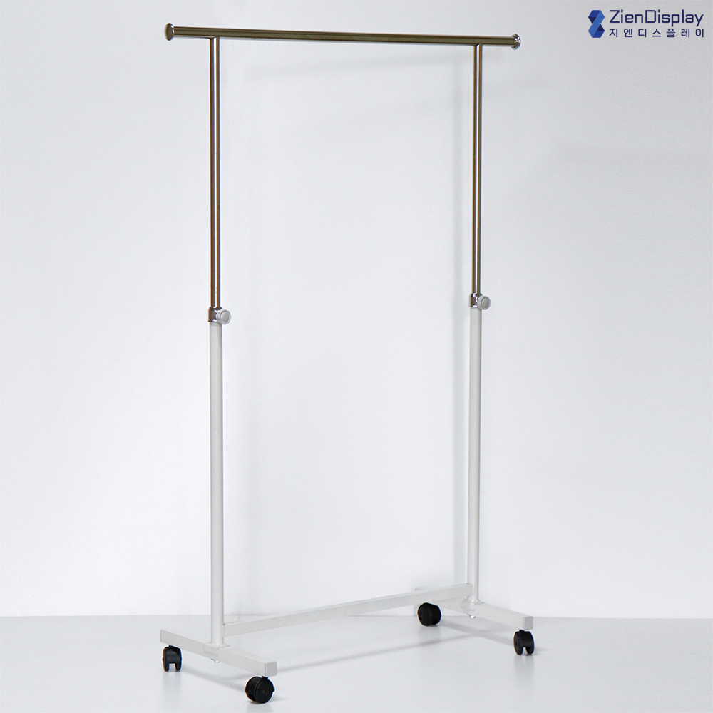지엔 반조립 이동식 바퀴 헹거 옷방 드레스룸 매장 스테인리스 철제행거