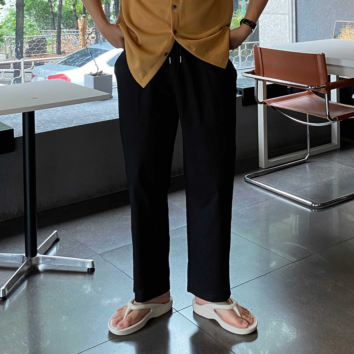 남자린넨슬랙스 남자마바지 흰바지 - 상세 이미지 3