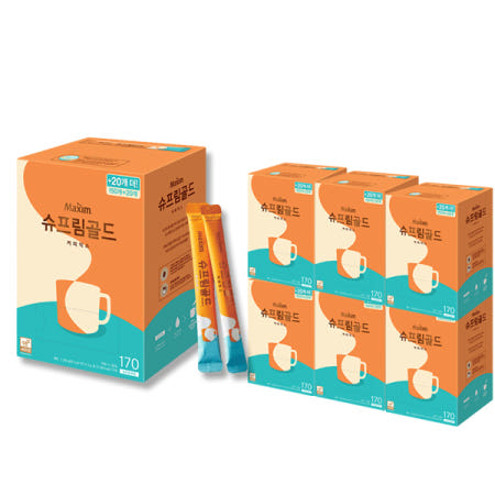 동서 맥심 슈프림골드 커피믹스 13.5g 170개 7박스 신선한우유 라떼크림 크리미한맛