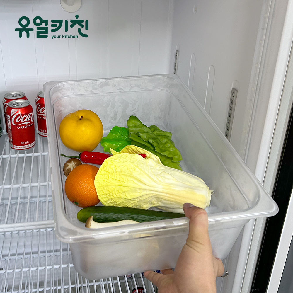 음료수냉장고 식재료 보관통 투명 PC 업소용 2호 - 상품 이미지