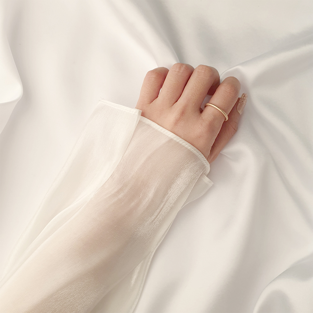 14K 18K 파이프 할로우 스지 반지 - 스크레치 심플 레이어드 가드링 데일리 금반지 포인트 이미지 7