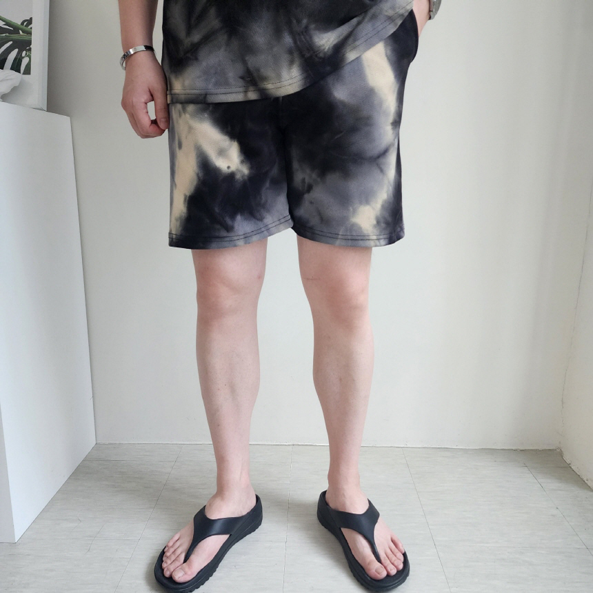 남자 여름 반바지 밴딩 물나염 프린팅 하프팬츠 이미지 2