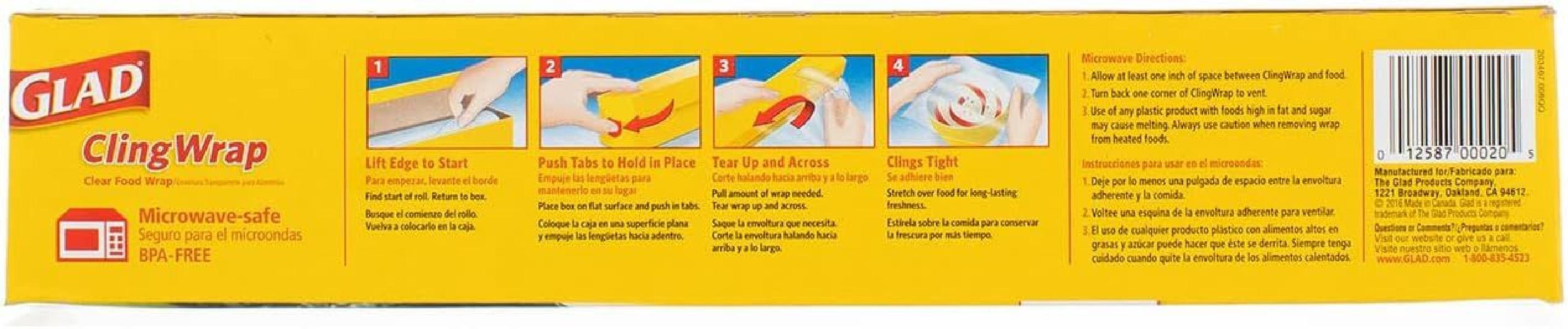 Glad Cling Wrap 글래드 클링 랩 투명 플라스틱  200제곱피트(3팩) - 상세 이미지 4